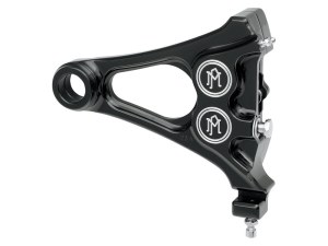 Performance Machine Right Hand Rear Integrated 4 Piston Caliper & Mounting Bracket – Black Contrast Cut. Fits Softail 2008-2017 & New Phatail Kits with 25mm Axle. Performance Machine Right Hand Rear Integrated 4 Piston Caliper & Mounting Bracket – Black Contrast Cut. Fits Softail 2008-2017 & New Phatail Kits with 25mm Axle.