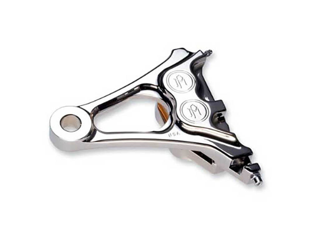 Performance Machine Right Hand Rear Integrated 4 Piston Caliper & Mounting Bracket – Chrome. Fits Softail 2006-2007 with 3/4in. Axle & 200 Rear Tyre.