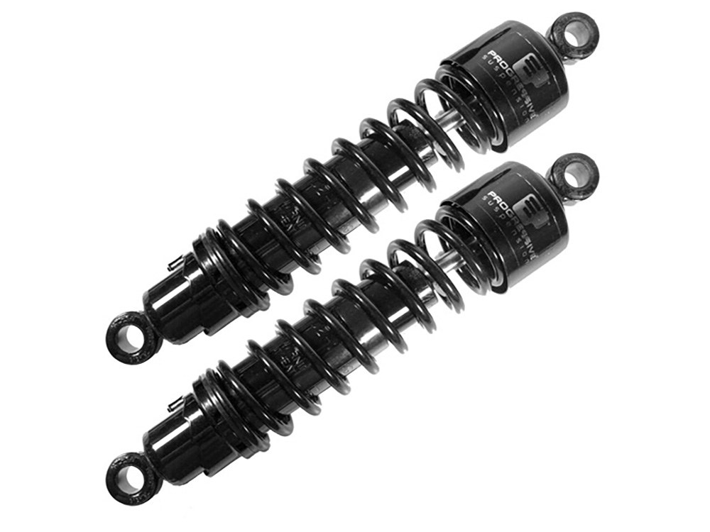 Progressive Suspension 412 Series, 11in. Heavy Duty Spring Rate Rear Shock Absorbers – Black.  Fits Dyna 1991-2017 & FLD 2012up.
