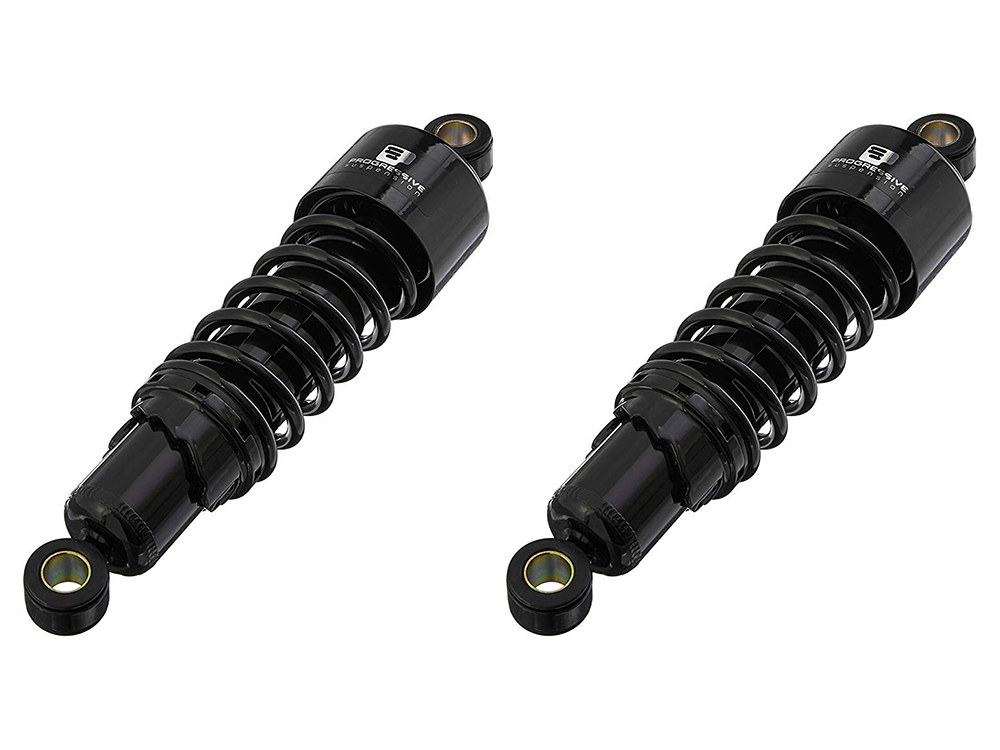 Progressive Suspension 412 Series, 11in. Standard Spring Rate Rear Shock Absorbers – Black. Fits Sportster 2004-2021