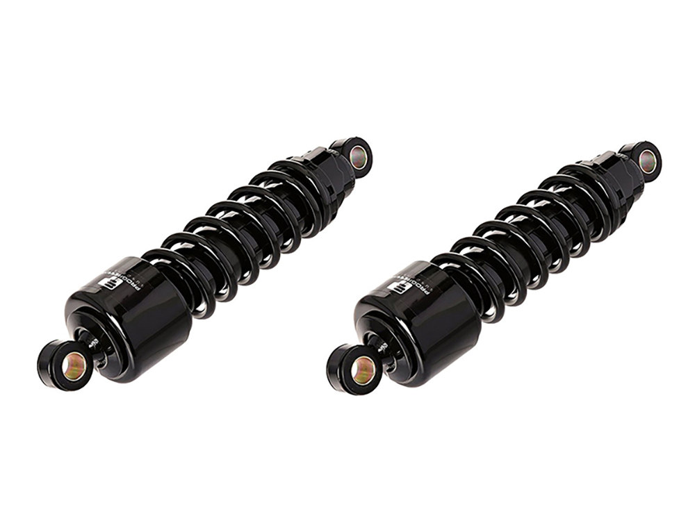 Progressive Suspension 412 Series, 12in. Standard Spring Rate Rear Shock Absorbers – Black. Fits Sportster 2004-2021