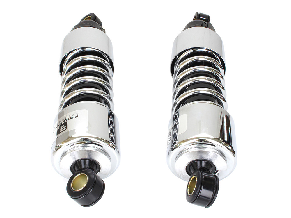 Progressive Suspension 412 Series, 11.5in. Standard Spring Rate Rear Shock Absorbers – Chrome. Fits Touring 2006up.