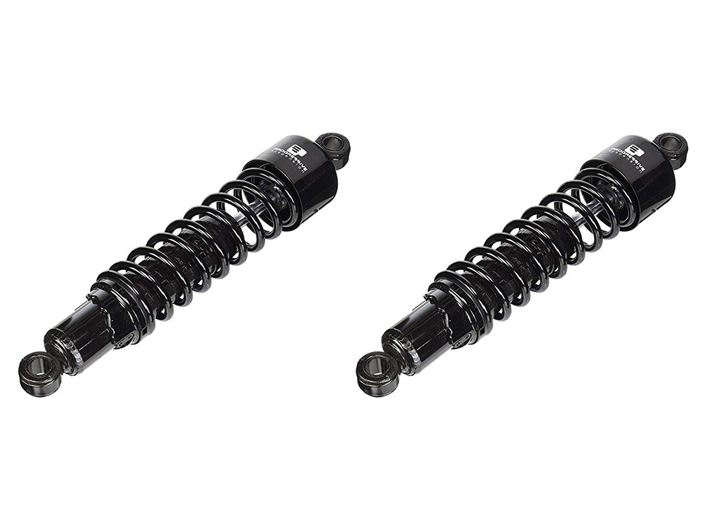 Progressive Suspension 412 Series, 13.5in. Heavy Duty Spring Rate Shock Absorbers – Black. Fits Touring 1980-2005, Sportster 1979-2003 & FXR 1982-1994.