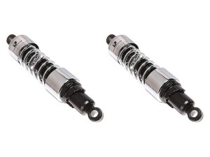 Progressive Suspension 412 Series, 13.5in. Heavy Duty Spring Rate Shock Absorbers – Chrome. Fits Touring 1980-2005, Sportster 1979-2003 & FXR 1982-1994. Progressive Suspension 412 Series, 13.5in. Heavy Duty Spring Rate Shock Absorbers – Chrome. Fits Touring 1980-2005, Sportster 1979-2003 & FXR 1982-1994.