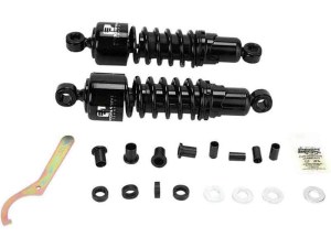 Progressive Suspension 412 Series, 11in. Standard Spring Rate Rear Shock Absorbers – Black. Fits Touring 1980-2005, Sportster 1979-2003 & FXR 1982-1994. Progressive Suspension 412 Series, 11in. Standard Spring Rate Rear Shock Absorbers – Black. Fits Touring 1980-2005, Sportster 1979-2003 & FXR 1982-1994.