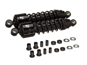 Progressive Suspension 412 Series, 11.5in. Standard Spring Rate Rear Shock Absorbers – Black. Fits Touring 1980-2005, Sportster 1979-2003 & FXR 1982-1994. Progressive Suspension 412 Series, 11.5in. Standard Spring Rate Rear Shock Absorbers – Black. Fits Touring 1980-2005, Sportster 1979-2003 & FXR 1982-1994.