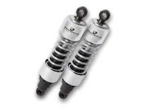Progressive Suspension 412 Series, 11.5in. Standard Spring Rate Rear Shock Absorbers – Chrome. Fits Touring 1980-2005, Sportster 1979-2003 & FXR 1982-1994. Progressive Suspension 412 Series, 11.5in. Standard Spring Rate Rear Shock Absorbers – Chrome. Fits Touring 1980-2005, Sportster 1979-2003 & FXR 1982-1994.