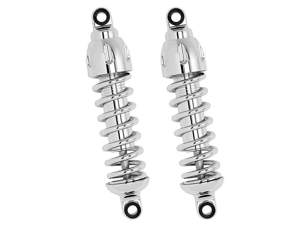 Progressive Suspension 430 Series, 11in. Standard Spring Rate Rear Shock Absorbers – Chrome. Fits Dyna 1991-2017.