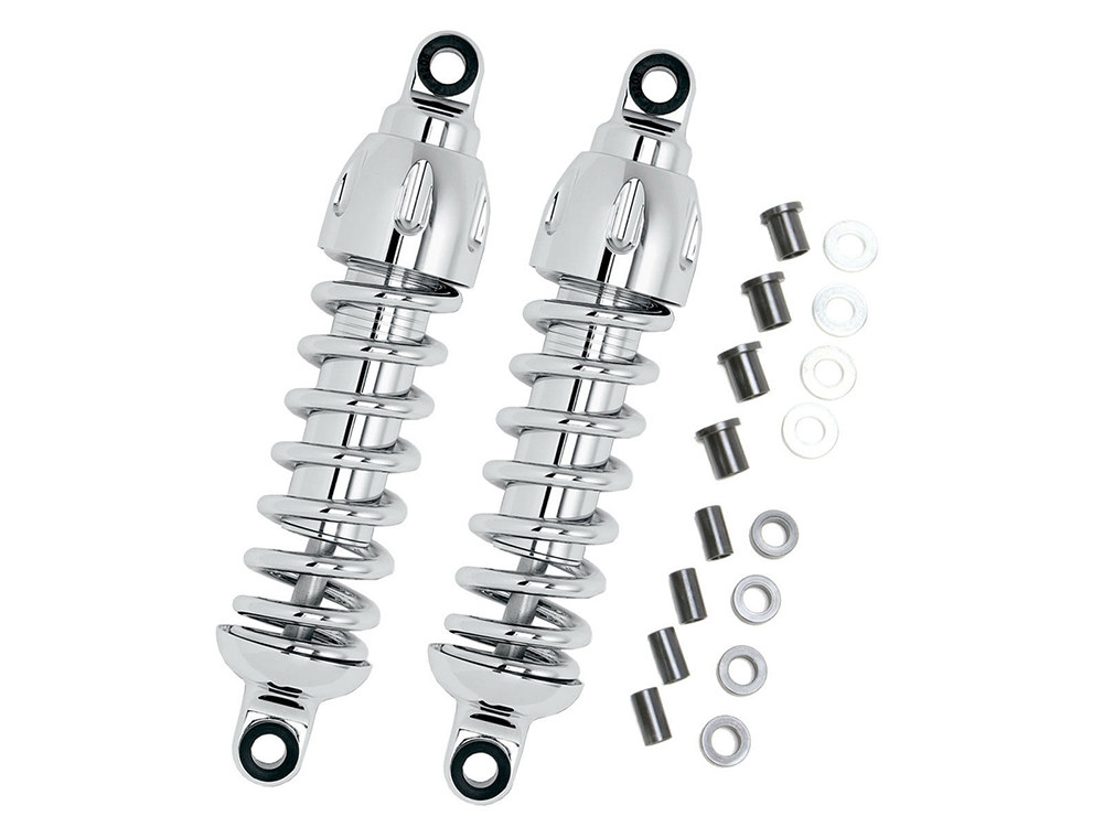 Progressive Suspension 430 Series, 12in. Standard Spring Rate Rear Shock Absorbers – Chrome. Fits Street 2015-2020