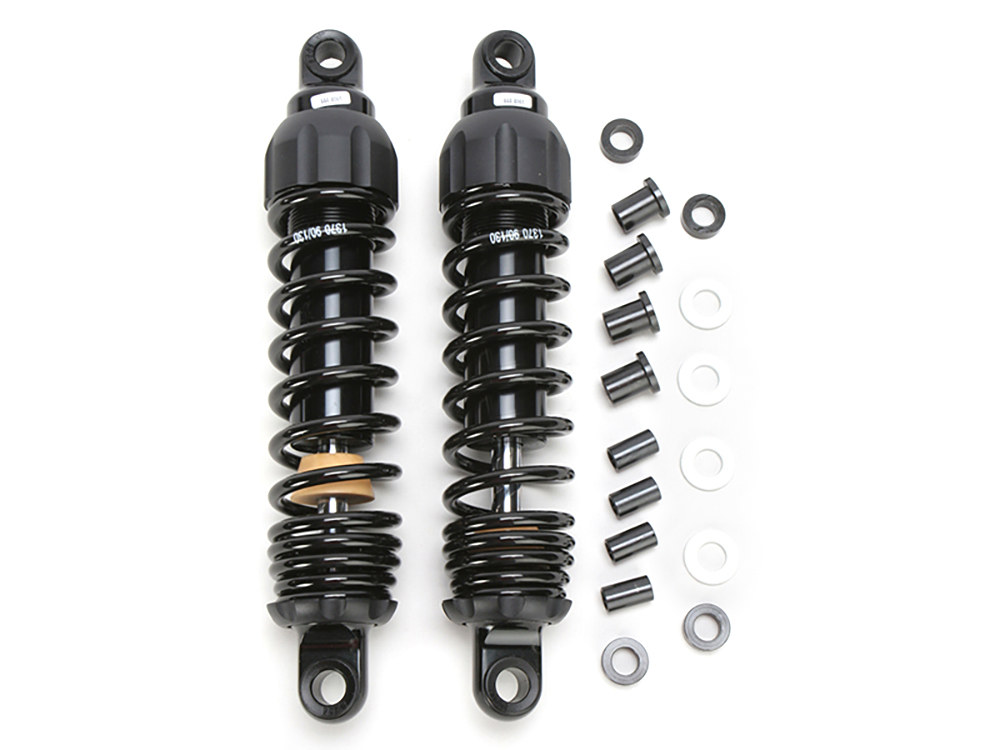 Progressive Suspension 444 Series, 11.5in. Standard Spring Rate Rear Shock Absorbers – Black. Fits Dyna 1991-2017.