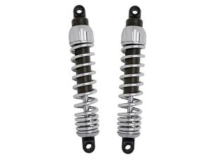 Progressive Suspension 444 Series, 13in. Standard Spring Rate Rear Shock Absorbers – Chrome. Fits Touring 1980up, Sportster 1979-2003 & FXR 1982-1994. Progressive Suspension 444 Series, 13in. Standard Spring Rate Rear Shock Absorbers – Chrome. Fits Touring 1980up, Sportster 1979-2003 & FXR 1982-1994.