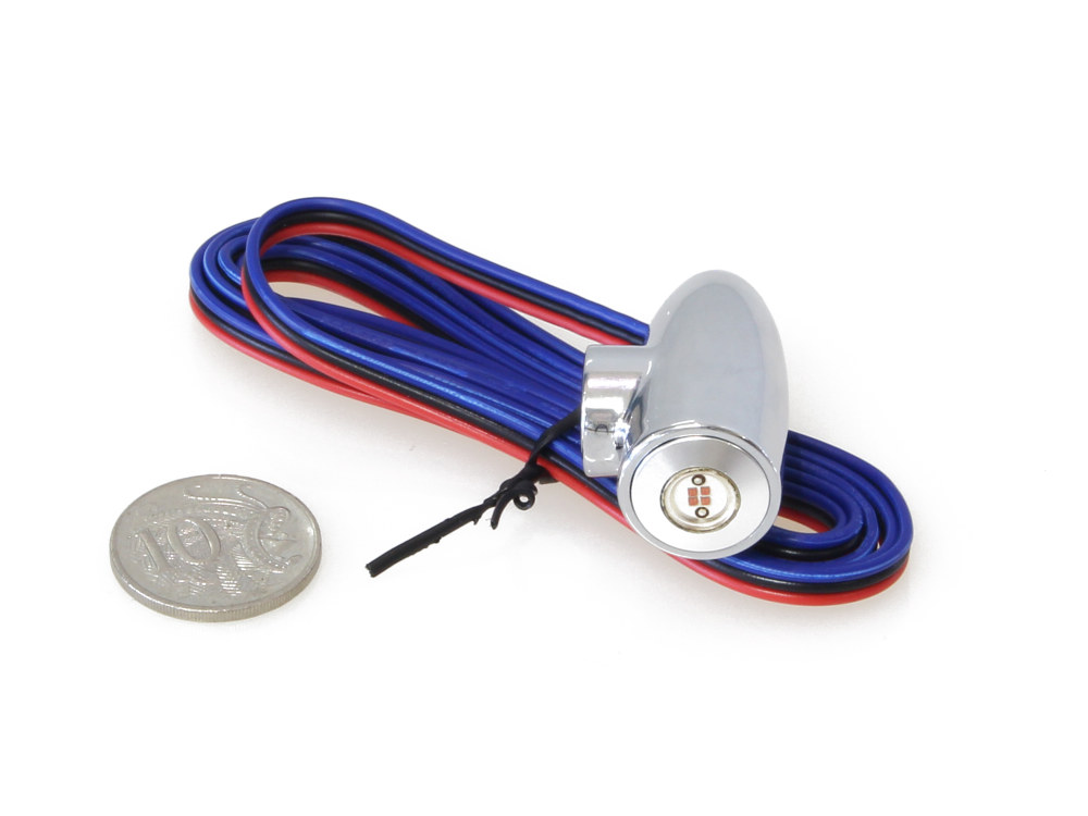 Bagger Nation Lightning Bullet Mini Strut Lights with Amber LED – Chrome.