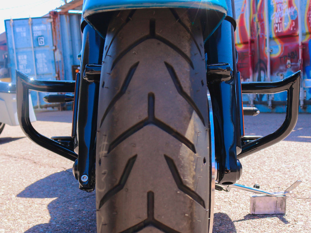 Bagger Nation Front Mini Monkey Crashbar – Gloss Black. Fits Touring 2009up.