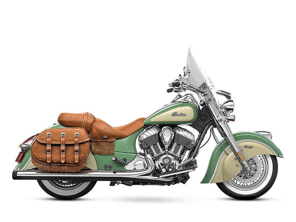 RINEHART EXHAUST 4in. Slip-On Mufflers – Chrome with Black End Caps. Fits Indian Big Twin 2014up with Leather Bags or No Saddle bags.