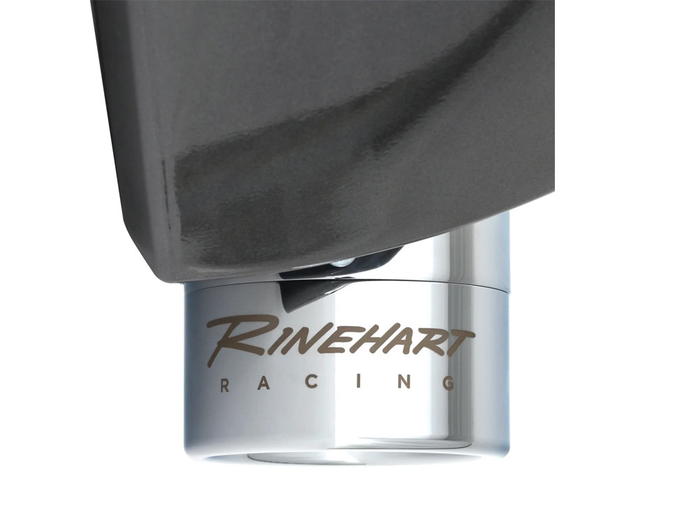 RINEHART EXHAUST 4in. DBX40 Slip-On Mufflers – Chrome with Chrome End Caps. Fits Indian Big Twin 2014up with Hard Saddle Bags.