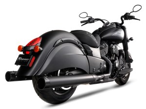 RINEHART EXHAUST 4in. DBX40 Slip-On Mufflers – Black with Black End Caps. Fits Indian Big Twin 2014up with Hard Saddle Bags. RINEHART EXHAUST 4in. DBX40 Slip-On Mufflers – Black with Black End Caps. Fits Indian Big Twin 2014up with Hard Saddle Bags.