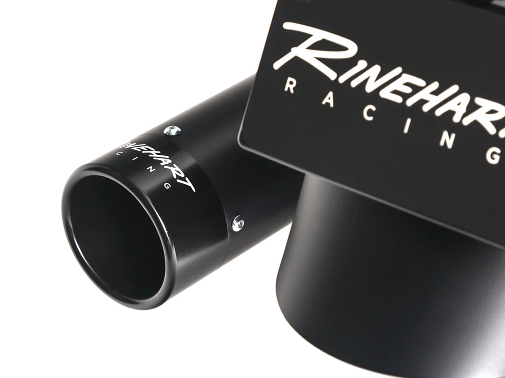 RINEHART EXHAUST 4.5in. DBX45 Slip-On Mufflers – Black with Black End Caps. Fits Indian Big Twin 2014up with Hard Saddle Bags.