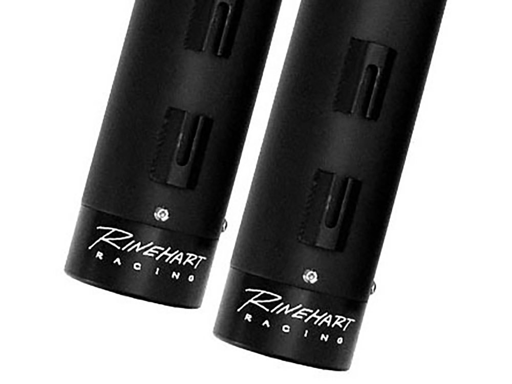 RINEHART EXHAUST 4in. Slip-On Mufflers – Black with Black End Caps. Fits Touring 1995-2016 & Trike 2017-2020.
