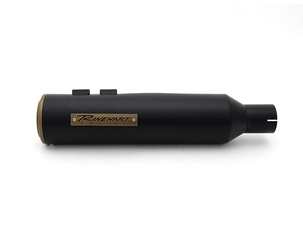RINEHART EXHAUST 4-1/2in. HP45 Slip-On Short Race Inspired Mufflers – Black with Bronze End Caps. Fits Touring 2017up