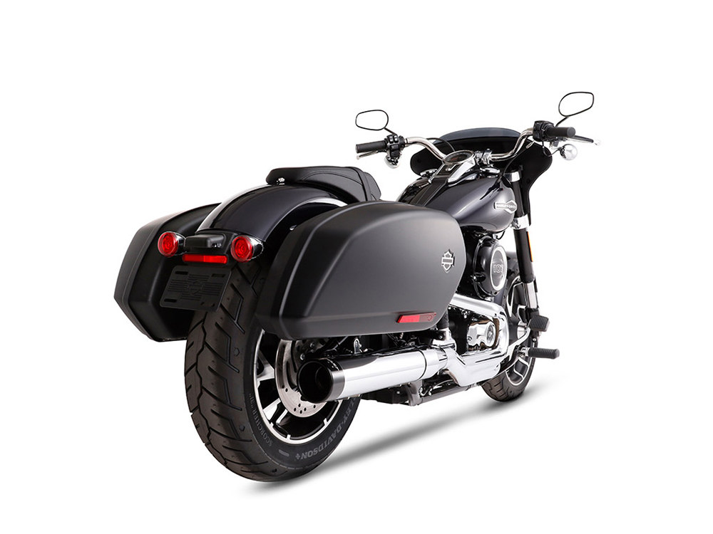 RINEHART EXHAUST 4in. Slip-On Muffler – Chrome with Black End Cap. Fits Sport Glide 2018-2024