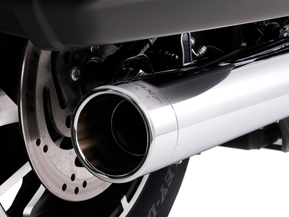 RINEHART EXHAUST 4in. Slip-On Muffler – Chrome with Chrome End Cap. Fits Sport Glide 2018-2024