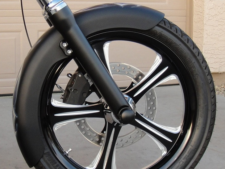 RWD V-Twin 4-3/4in. wide, Long OCF Front Fender. Fits Mid-Glide Dyna with 19in. Front Wheel.