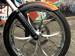 RWD V-Twin 5-1/2in. wide, Straight Cut LS-2 Front Fender. Fits Breakout 2013up with 21in. Front Wheel. 