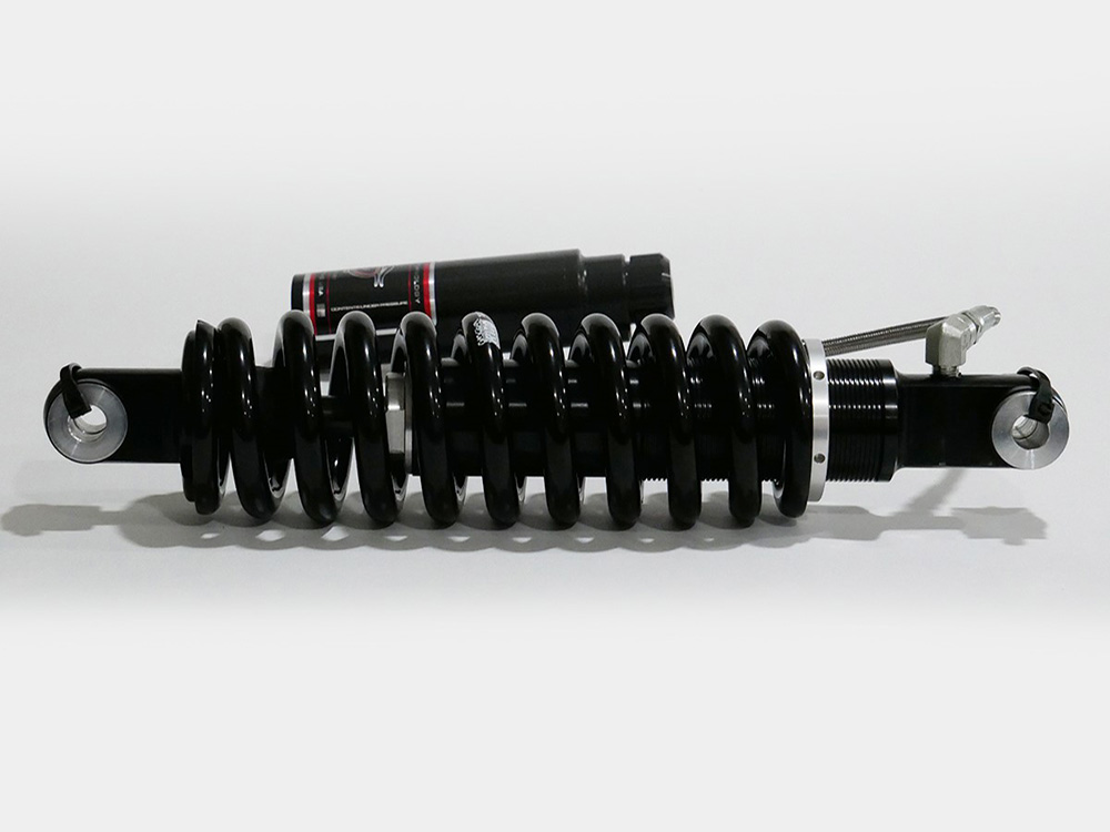 RWD V-Twin 13.5in. RS-2 Piggyback Rear Shock Absorbers with Standard Spring Rate – Black. Fits Softail 2018up.