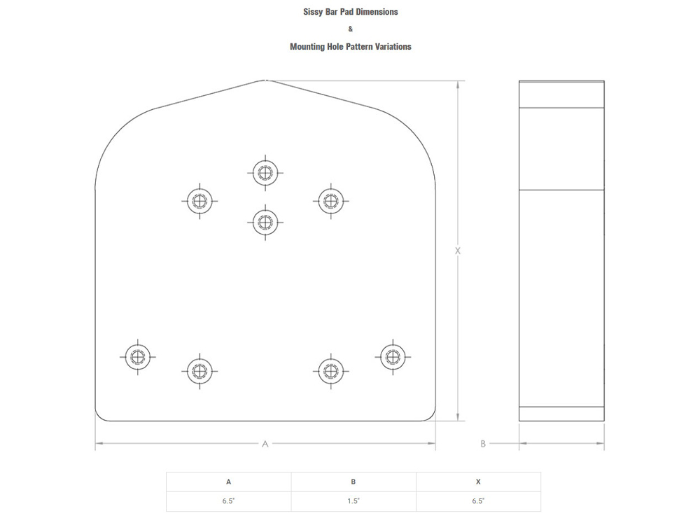 SADDLEMEN SEATS Plain Renegade Short Sissy Bar Mini Pad