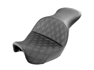 SADDLEMEN SEATS Explorer LS Dual Seat with Black Double Diamond Lattice Stitch. Fits Dyna 2006-2017 SADDLEMEN SEATS Explorer LS Dual Seat with Black Double Diamond Lattice Stitch. Fits Dyna 2006-2017