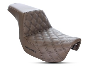 SADDLEMEN SEATS Brown Step-Up LS Dual Seat with Black Double Diamond Lattice Stitch. Fits Dyna 2006-2017. SADDLEMEN SEATS Brown Step-Up LS Dual Seat with Black Double Diamond Lattice Stitch. Fits Dyna 2006-2017.