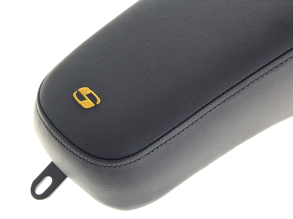 SADDLEMEN SEATS Step-Up LS Dual Seat with Gold Double Diamond Lattice Stitch. Fits Dyna 2006-2017.