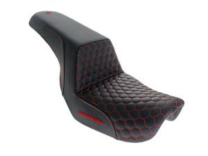 SADDLEMEN SEATS Step-Up HC Dual Seat with Red Honeycomb Stitch. Fits Dyna 2006-2017 SADDLEMEN SEATS Step-Up HC Dual Seat with Red Honeycomb Stitch. Fits Dyna 2006-2017