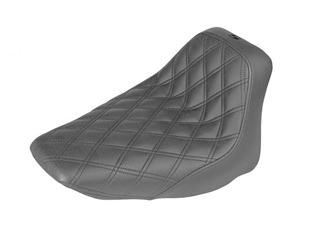 SADDLEMEN SEATS Renegade LS Solo Seat with Black Double Diamond Stitch. Fits Softail 2008-2017 with 150 OEM Rear Tyre.