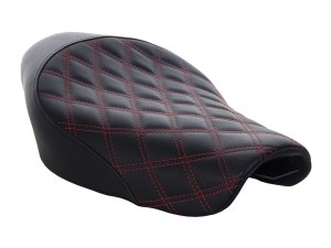 SADDLEMEN SEATS Renegade LS Solo Seat with Red Double Diamond Lattice Stitch. Fits Sportster 2004-2021 with 4.5 Gallon Fuel Tank. SADDLEMEN SEATS Renegade LS Solo Seat with Red Double Diamond Lattice Stitch. Fits Sportster 2004-2021 with 4.5 Gallon Fuel Tank.