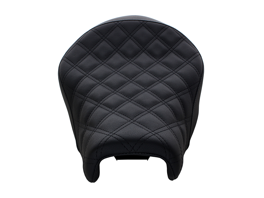 SADDLEMEN SEATS Renegade LS Solo Seat with Black Double Diamond Lattice Stitch. Fits Sportster 2004-2021 with 3.3 Gallon Fuel Tank.