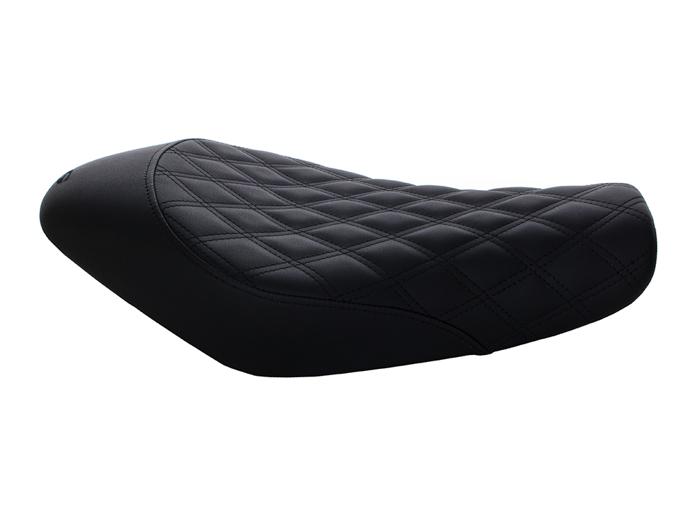 SADDLEMEN SEATS Renegade LS Solo Seat with Black Double Diamond Lattice Stitch. Fits Sportster 2004-2021 with 3.3 Gallon Fuel Tank.