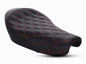 SADDLEMEN SEATS Renegade LS Solo Seat with Red Double Diamond Lattice Stitch. Fits Sportster 2004-2021 with 3.3 Gallon Fuel Tank. SADDLEMEN SEATS Renegade LS Solo Seat with Red Double Diamond Lattice Stitch. Fits Sportster 2004-2021 with 3.3 Gallon Fuel Tank.