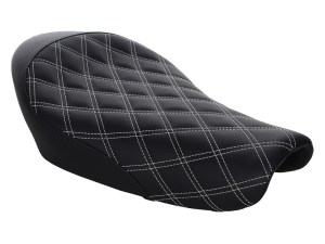 SADDLEMEN SEATS Renegade LS Solo Seat with White Double Diamond Lattice Stitch. Fits Sportster 2004-2021 with 3.3 Gallon Fuel Tank. SADDLEMEN SEATS Renegade LS Solo Seat with White Double Diamond Lattice Stitch. Fits Sportster 2004-2021 with 3.3 Gallon Fuel Tank.