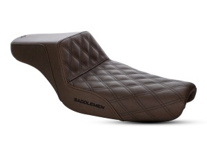 SADDLEMEN SEATS Brown Step-Up LS Dual Seat with Black Double Diamond Lattice Stitch. Fits Sportster 2004-2021 with 3.3 Gallon Fuel Tank. SADDLEMEN SEATS Brown Step-Up LS Dual Seat with Black Double Diamond Lattice Stitch. Fits Sportster 2004-2021 with 3.3 Gallon Fuel Tank.