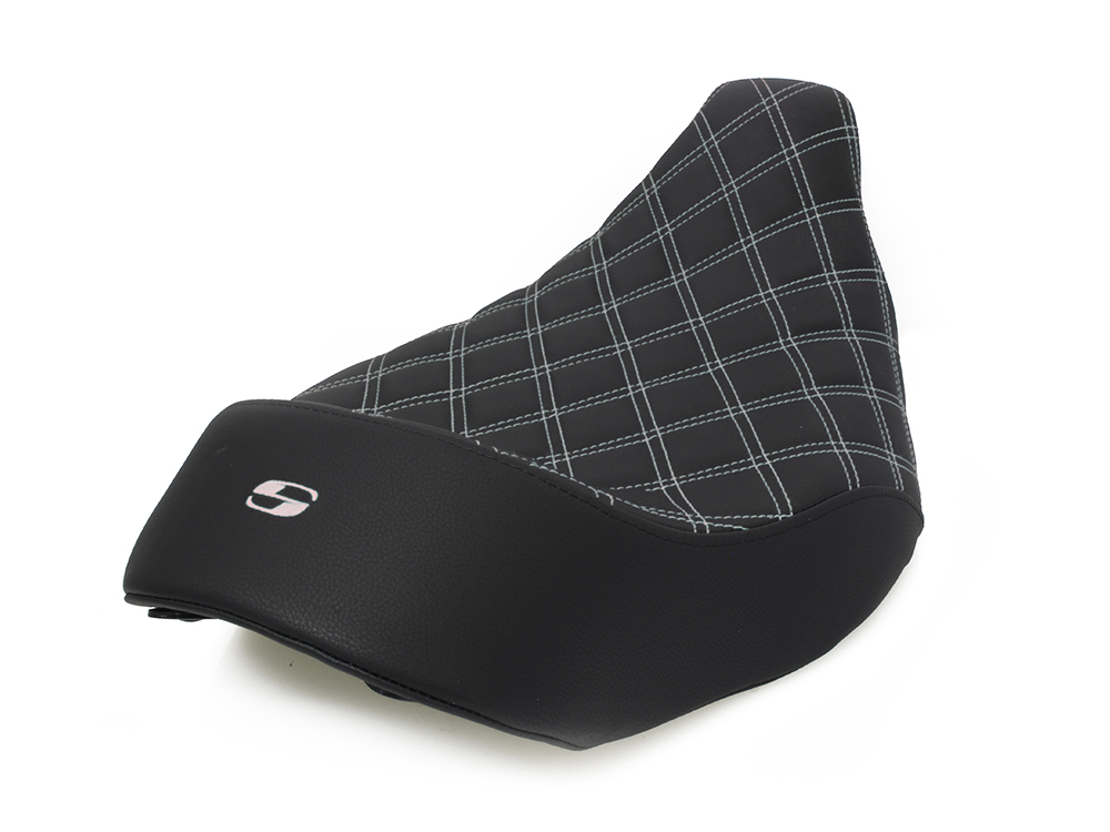 SADDLEMEN SEATS Renegade LS Solo Seat with Dark Grey Double Diamond Lattice Stitch. Fits Most Touring 2008-2024