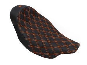 SADDLEMEN SEATS Renegade LS Solo Seat with Orange Double Diamond Lattice Stitch. Fits Most Touring 2008-2024 SADDLEMEN SEATS Renegade LS Solo Seat with Orange Double Diamond Lattice Stitch. Fits Most Touring 2008-2024