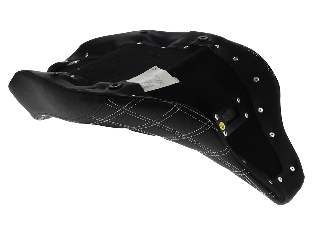 SADDLEMEN SEATS Renegade LS Solo Seat with White Double Diamond Lattice Stitch. Fits Most Touring 2008-2024