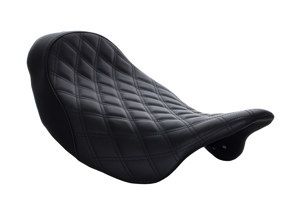 SADDLEMEN SEATS Renegade LS Solo Seat with Black Double Diamond Lattice Stitch. Fits Most Touring 2008-2024