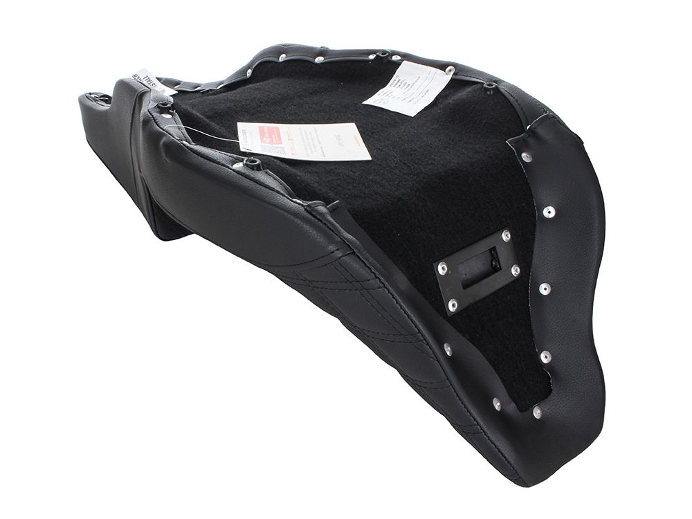 SADDLEMEN SEATS Step-Up LS Dual Seat with Black Double Diamond Lattice Stitch. Fits Most Touring 2008-2024