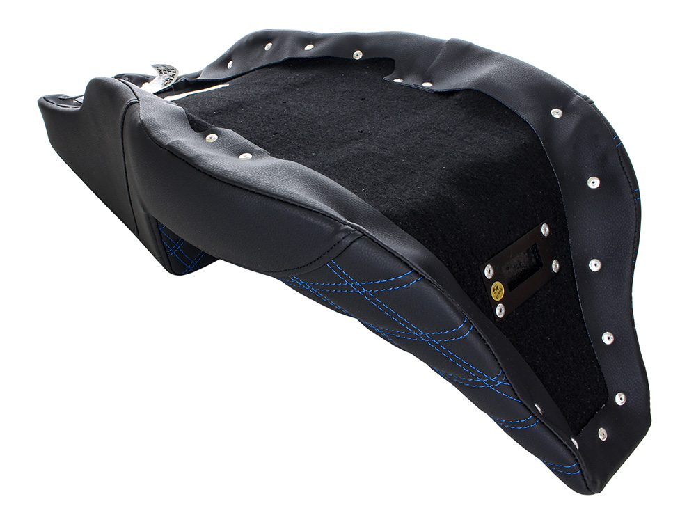 SADDLEMEN SEATS Step-Up LS Dual Seat with Blue Double Diamond Lattice Stitch. Fits Most Touring 2008-2024