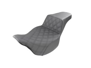 SADDLEMEN SEATS Extended Reach Step-Up LS Dual Seat with Black Double Diamond Lattice Stitch. Fits Most Touring 2008-2024 SADDLEMEN SEATS Extended Reach Step-Up LS Dual Seat with Black Double Diamond Lattice Stitch. Fits Most Touring 2008-2024