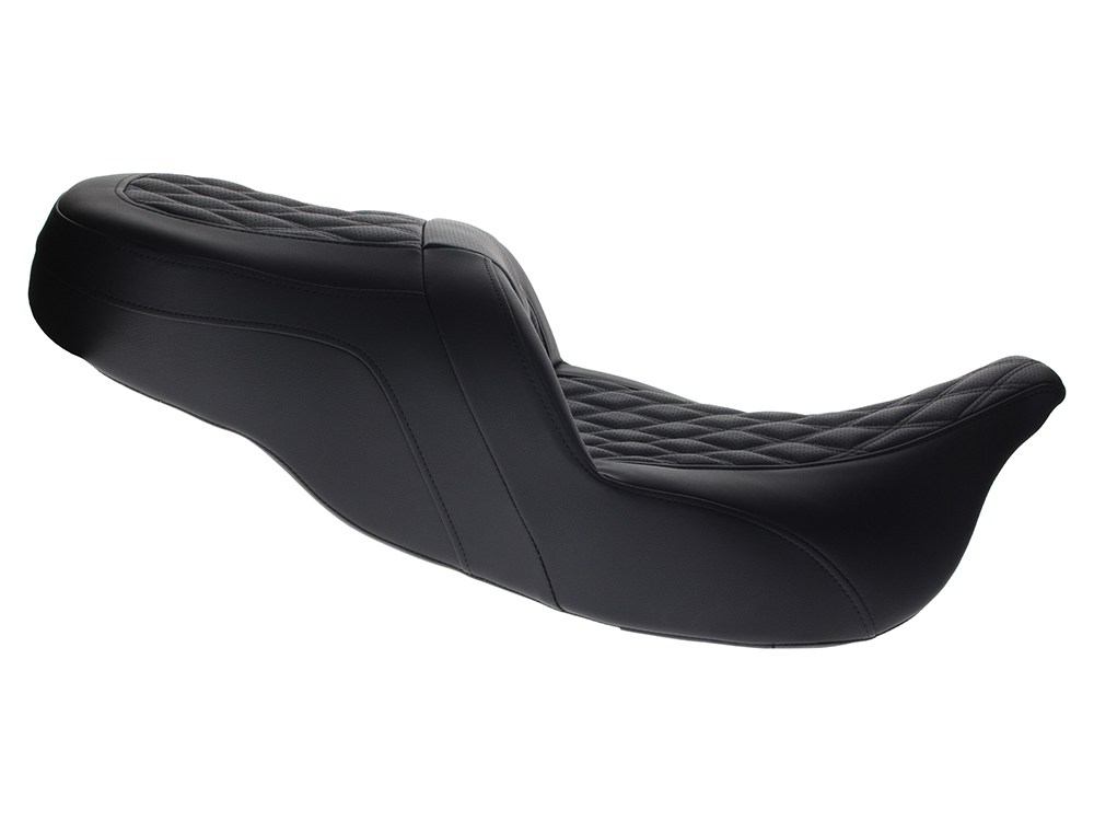 SADDLEMEN SEATS Roadsofa LS Dual Seat with Black Double Diamond Lattice Stitch. Fits Most Touring 2008-2024