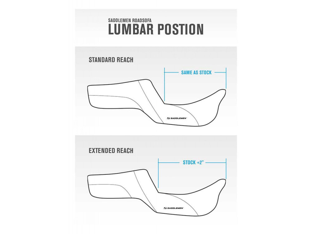 SADDLEMEN SEATS Roadsofa LS Dual Seat with Black Double Diamond Lattice Stitch. Fits Most Touring 2008-2024
