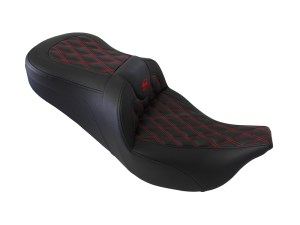 SADDLEMEN SEATS Roadsofa LS Dual Seat with Red Double Diamond Lattice Stitch. Fits Most Touring 2008-2024 SADDLEMEN SEATS Roadsofa LS Dual Seat with Red Double Diamond Lattice Stitch. Fits Most Touring 2008-2024